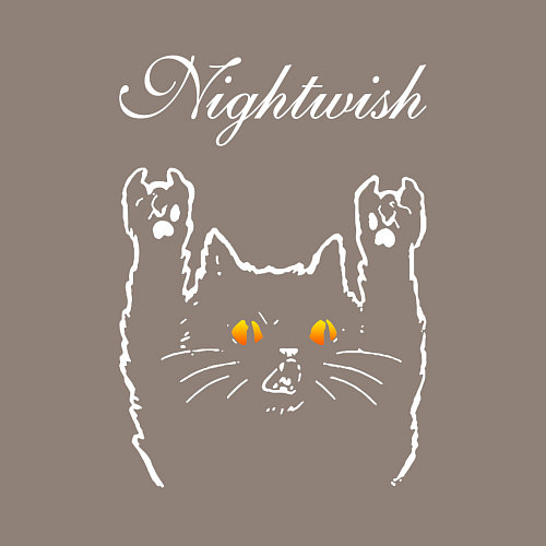 Мужской свитшот Nightwish rock cat / Утренний латте – фото 3