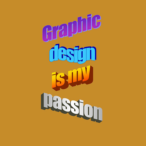 Мужской свитшот Graphic design is my passion в стиле WordArt / Горчичный – фото 3