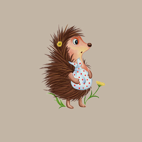 Мужской свитшот Ёжик с узелком / Миндальный – фото 3