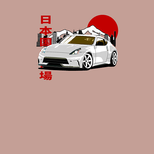 Мужской свитшот Nissan fairlady z34 370z / Пыльно-розовый – фото 3