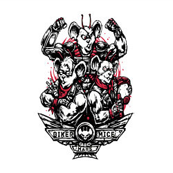 Свитшот хлопковый мужской Biker mice - from mars, цвет: белый — фото 2