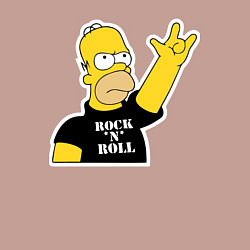 Свитшот хлопковый мужской Гомер Симпсон - Rock n Roll, цвет: пыльно-розовый — фото 2