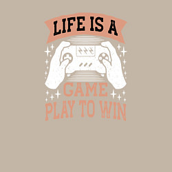 Свитшот хлопковый мужской Life is a game play to win, цвет: миндальный — фото 2