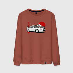 Свитшот хлопковый мужской Subaru Impreza WRX Sti Retro JDM, цвет: кирпичный