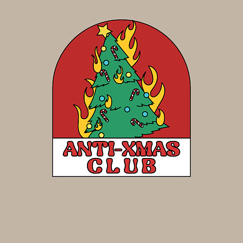 Мужской свитшот Anti xmas club / Миндальный – фото 3