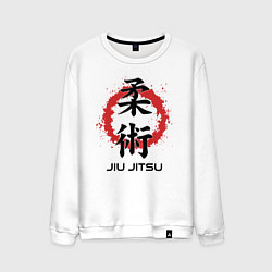 Мужской свитшот Jiu jitsu red splashes logo