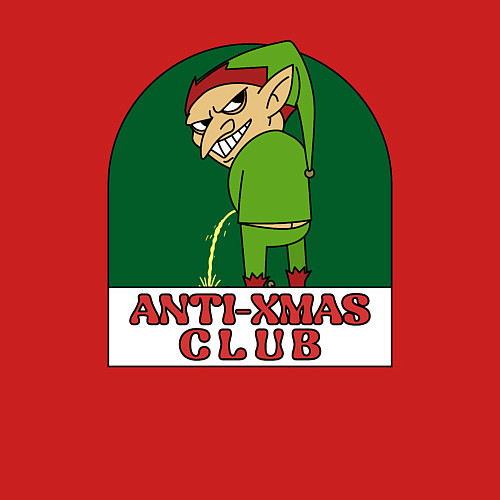 Мужской свитшот Anti christmas club / Красный – фото 3