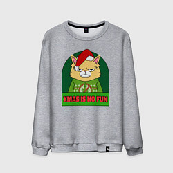 Свитшот хлопковый мужской Xmas is no fun, цвет: меланж