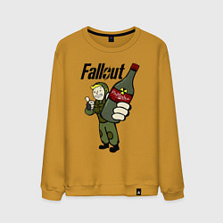 Свитшот хлопковый мужской Fallout nuka vodka, цвет: горчичный