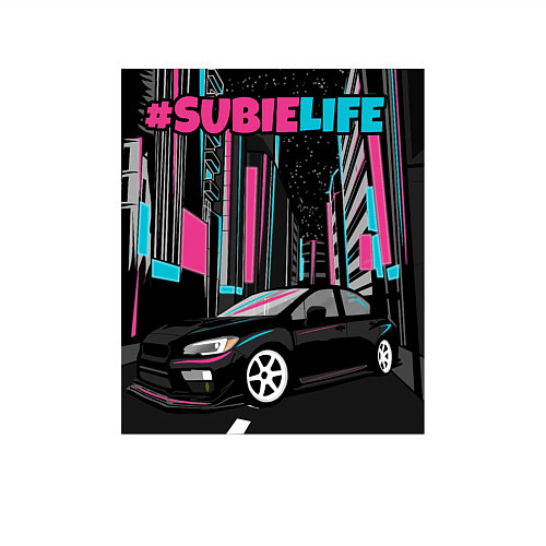 Мужской свитшот Subaru Impreza WRX Sti SubieLife / Белый – фото 3