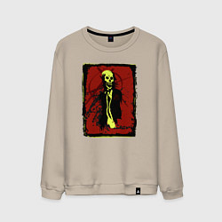 Свитшот хлопковый мужской Анархия череп, цвет: миндальный