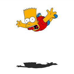 Свитшот хлопковый мужской Барт Симпсон - падение, цвет: белый — фото 2