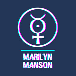 Свитшот хлопковый мужской Marilyn Manson glitch rock, цвет: тёмно-синий — фото 2