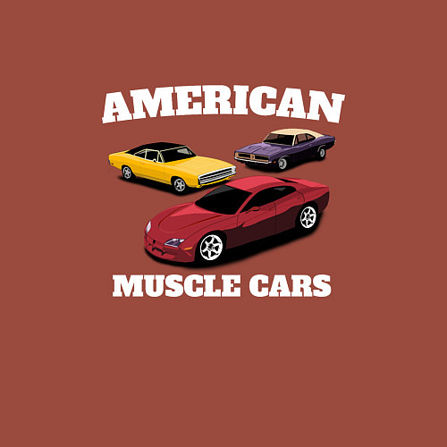 Мужской свитшот Dodge American Muscle Car / Кирпичный – фото 3