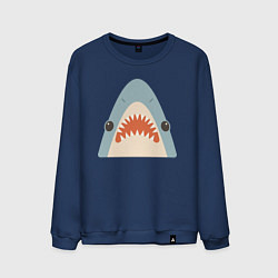 Свитшот хлопковый мужской Милая маленькая акула, цвет: тёмно-синий