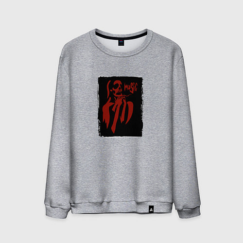 Мужской свитшот Punk music girl / Меланж – фото 1