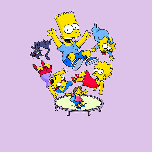 Мужской свитшот Персонажи из мультфильма Симпсоны прыгают на батут / Лаванда – фото 3