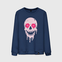 Свитшот хлопковый мужской Jolly skull, цвет: тёмно-синий