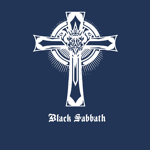 Мужской свитшот Black sabbath крест / Тёмно-синий – фото 3