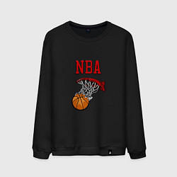 Свитшот хлопковый мужской Basketball - NBA logo, цвет: черный