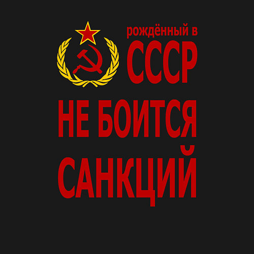 Мужской свитшот Рожденный в СССР не боится санкций / Черный – фото 3