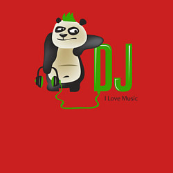 Свитшот хлопковый мужской DJ панда я люблю музыку, цвет: красный — фото 2