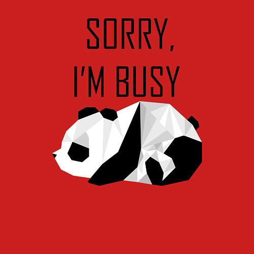Мужской свитшот Извини я занят - панда / Красный – фото 3