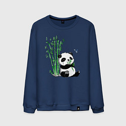 Мужской свитшот Панда бамбук и стрекоза