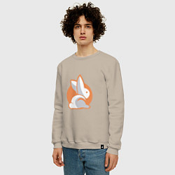 Свитшот хлопковый мужской Orange Rabbit, цвет: миндальный — фото 2