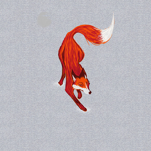 Мужской свитшот Лиса Крадётся / Меланж – фото 3