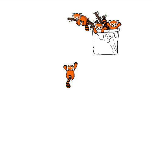 Мужской свитшот Красные панды в кармане / Белый – фото 3