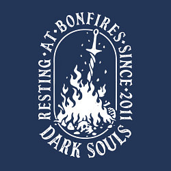 Свитшот хлопковый мужской Dark Souls костер, цвет: тёмно-синий — фото 2