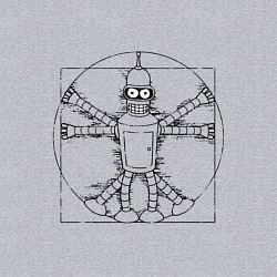 Свитшот хлопковый мужской Vitruvian Bender, цвет: меланж — фото 2