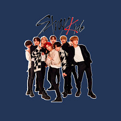 Свитшот хлопковый мужской Bang Chan Lee Know Changbin Hyunjin Han Felix Seun, цвет: тёмно-синий — фото 2