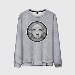 Мужской свитшот Ахегао эльфийка