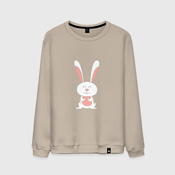 Свитшот хлопковый мужской Smiling Rabbit, цвет: миндальный