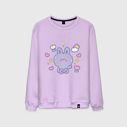 Свитшот хлопковый мужской Кролик - Мечтатель, цвет: лаванда