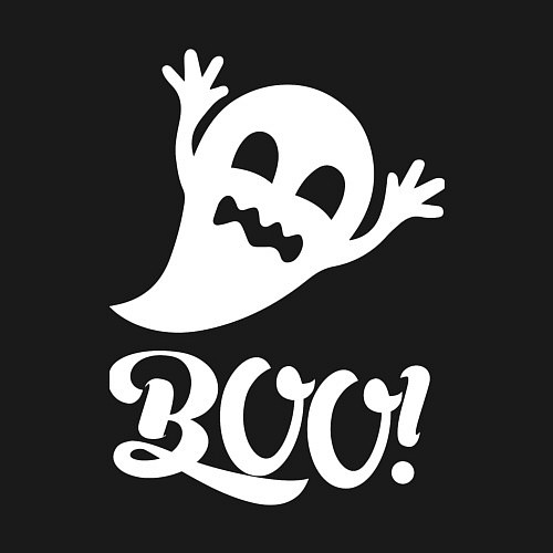 Мужской свитшот Забавный призрак - BOO! Halloween / Черный – фото 3