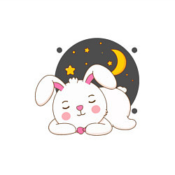 Свитшот хлопковый мужской Спящий Зайка, цвет: белый — фото 2