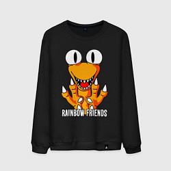Свитшот хлопковый мужской Радужные друзья - Оранжевый, цвет: черный