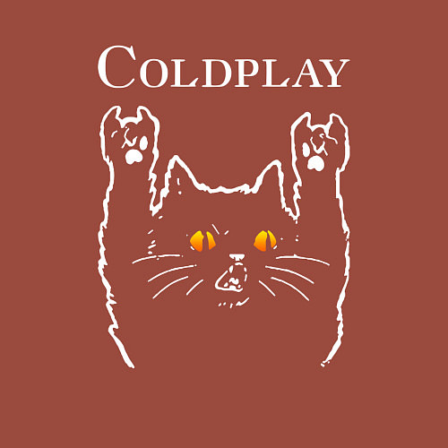 Мужской свитшот Coldplay rock cat / Кирпичный – фото 3