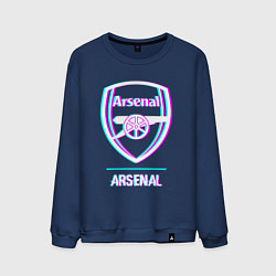 Свитшот хлопковый мужской Arsenal FC в стиле glitch, цвет: тёмно-синий