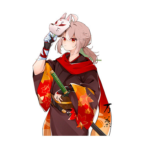 Мужской свитшот Каэдэхара Кадзуха с мечом / Белый – фото 3