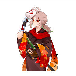 Свитшот хлопковый мужской Каэдэхара Кадзуха с мечом, цвет: белый — фото 2