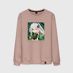 Свитшот хлопковый мужской Нахида Малая властительница Кусанали, цвет: пыльно-розовый