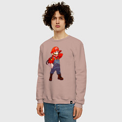 Свитшот хлопковый мужской Марио на стиле, цвет: пыльно-розовый — фото 2