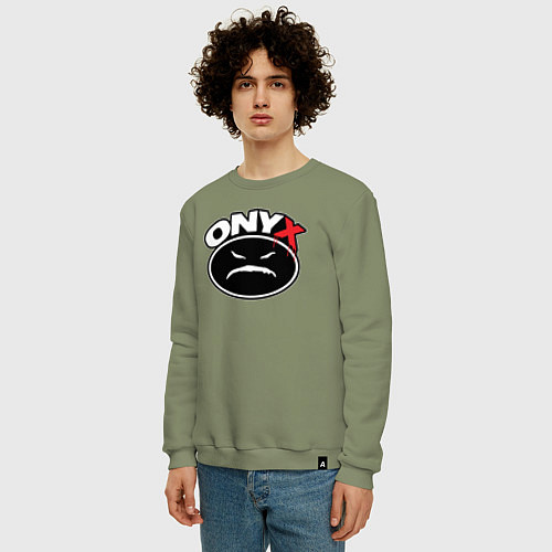 Мужской свитшот Onyx - black logo / Авокадо – фото 3