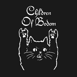 Свитшот хлопковый мужской Children of Bodom рок кот, цвет: черный — фото 2