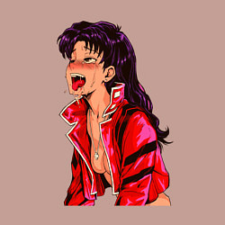 Свитшот хлопковый мужской Мисато Кацураги ahegao, цвет: пыльно-розовый — фото 2