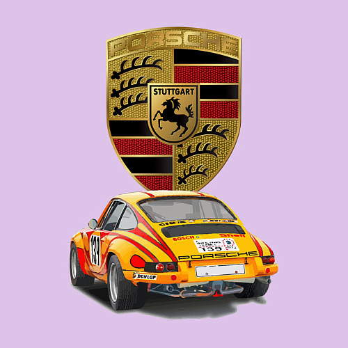 Мужской свитшот Porsche - Motorsport - racing team / Лаванда – фото 3